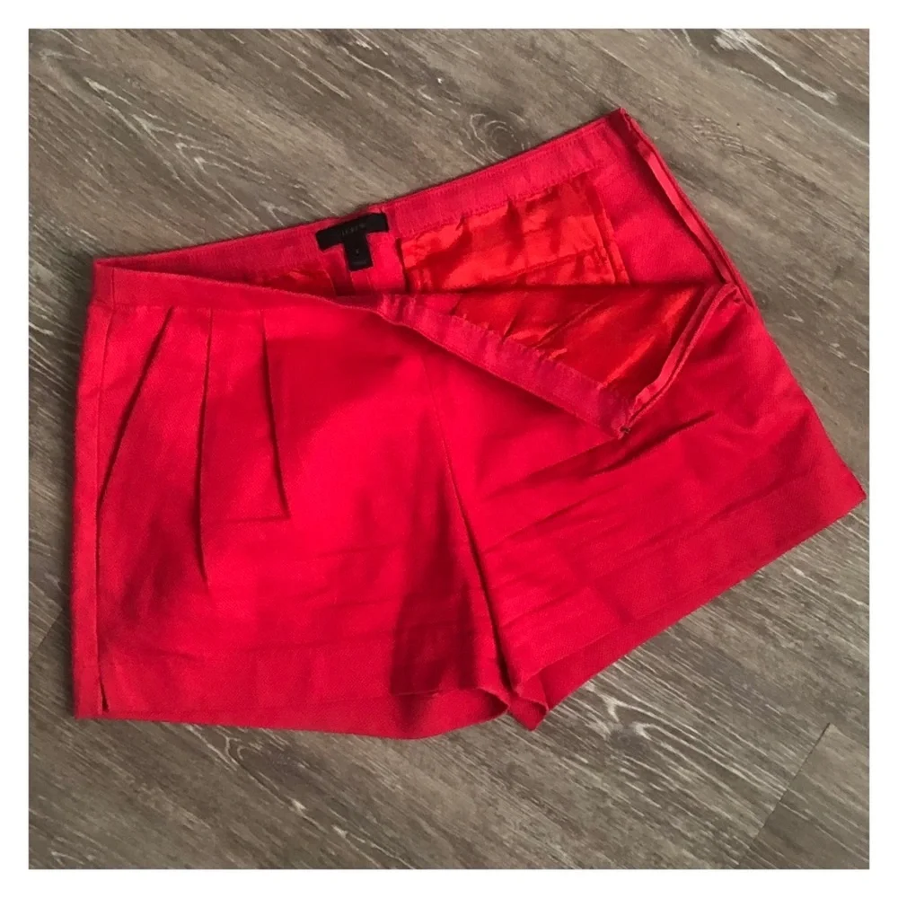 J. Crew Cotton Pique Side Zip Pleated Shorts - Picture 2 of 6